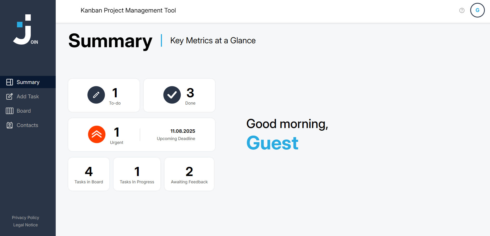 Screenshot of the Join project